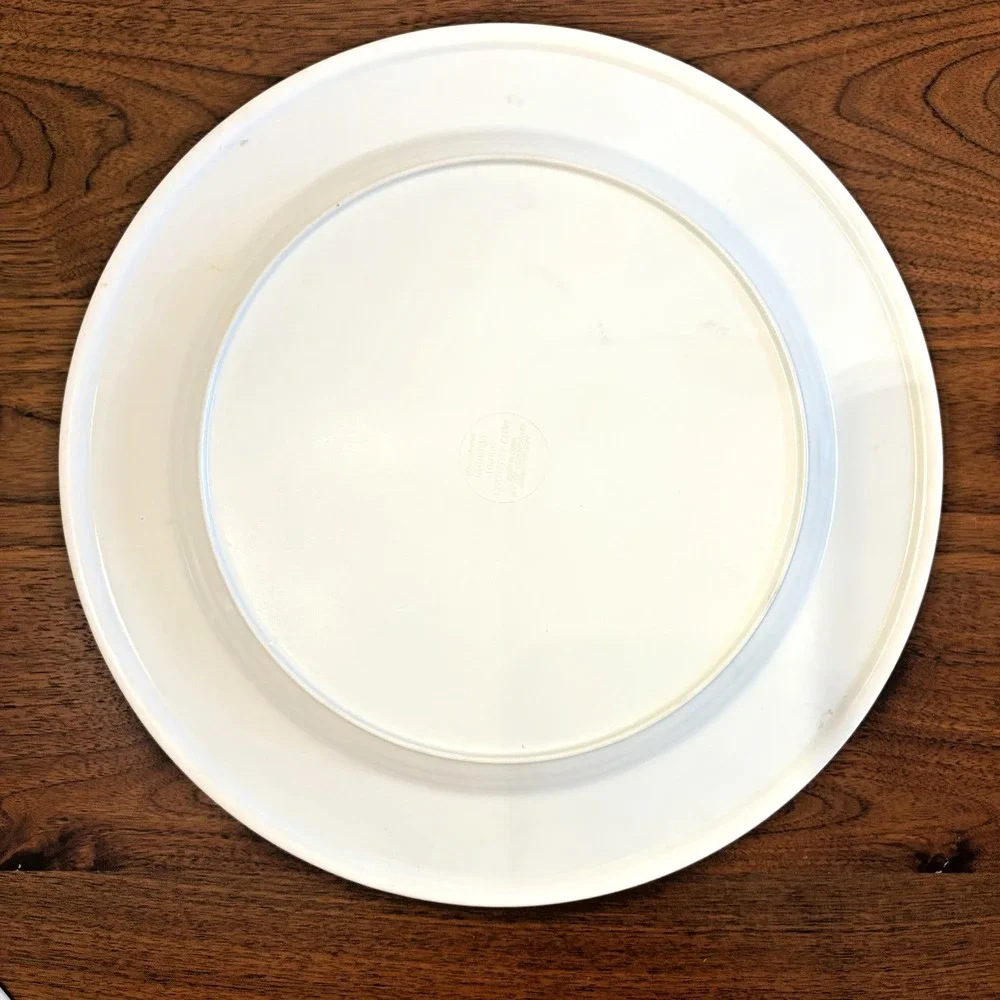 Vintage 1990s Gourmet Design Country Cow Melamine Dinner Plates Set of 9 White